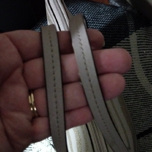 Kate Spade  Silver Glitter Striped Tote Bag - Picture 3 of 6